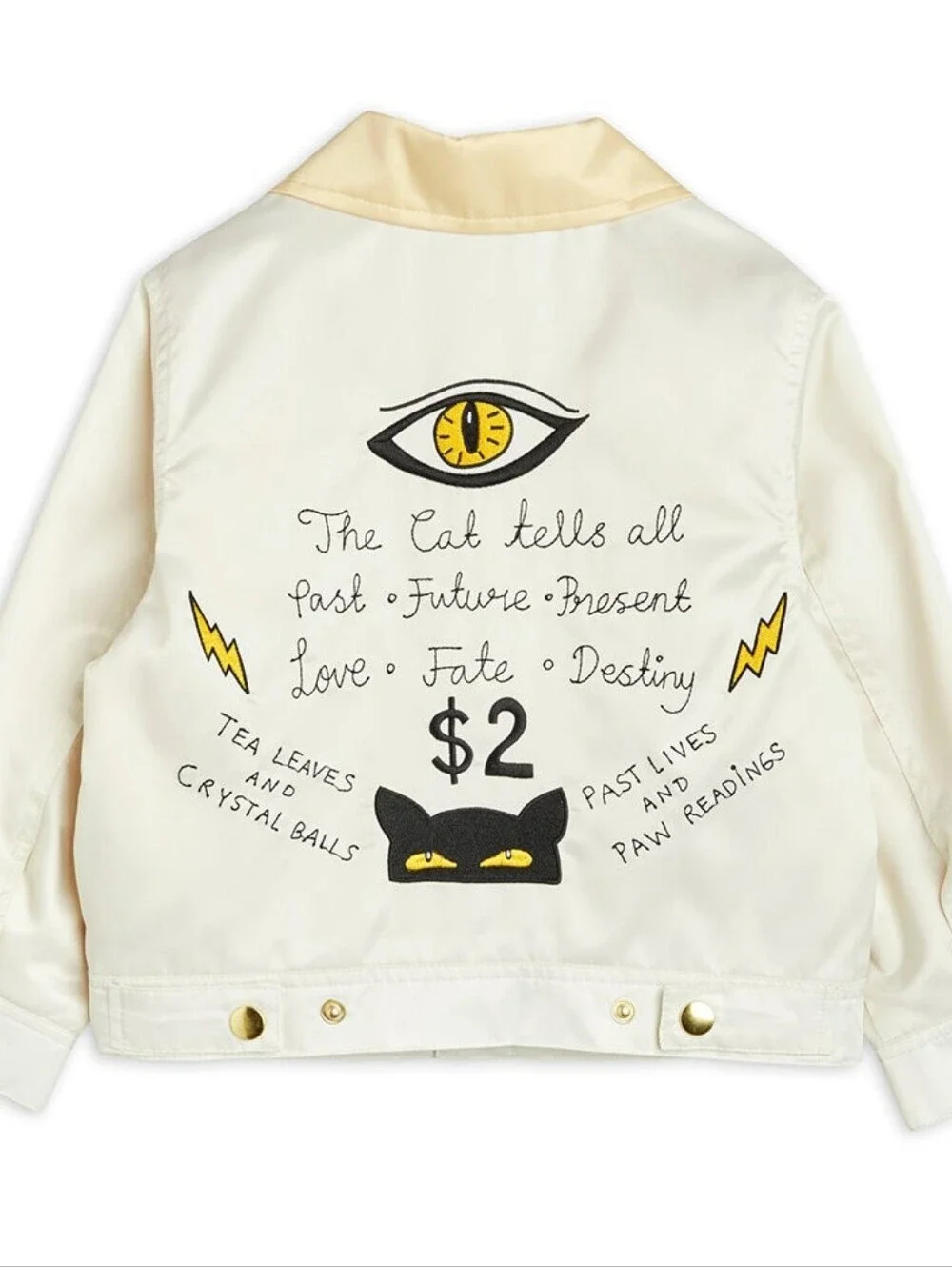 Mini Rodini The Cat Tells All Satin Jacket NWT